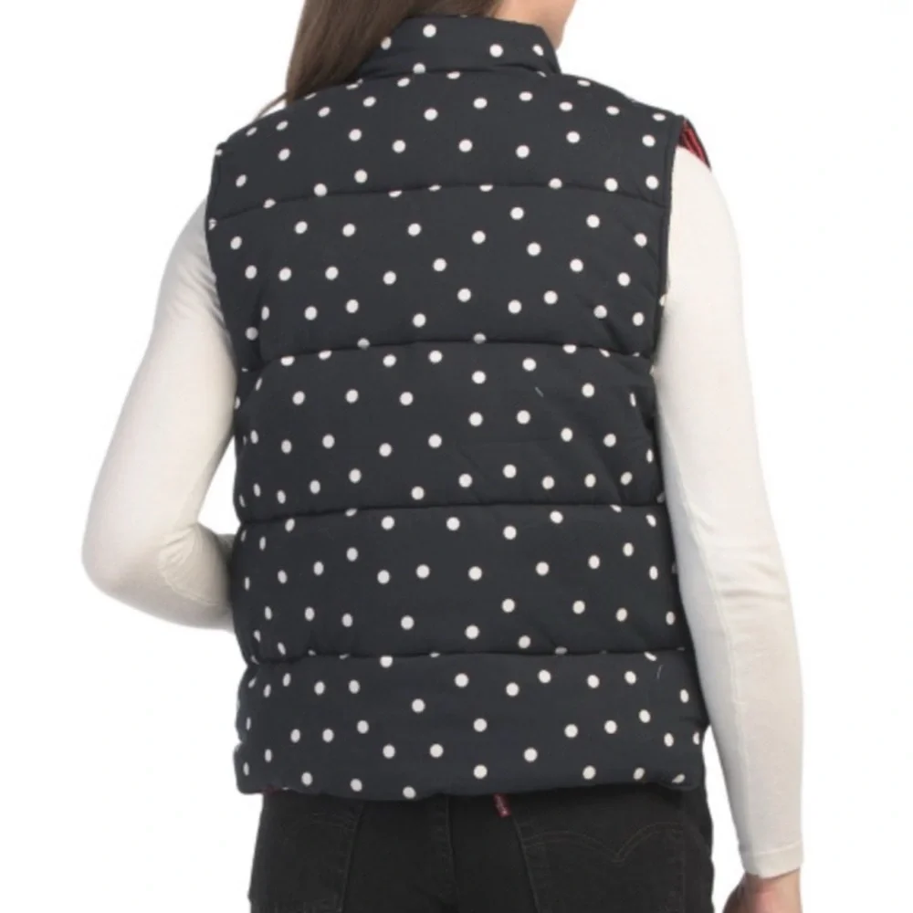 Clare V. Emile Black & White Scattered Polka Dot Vest - Picture 8 of 10
